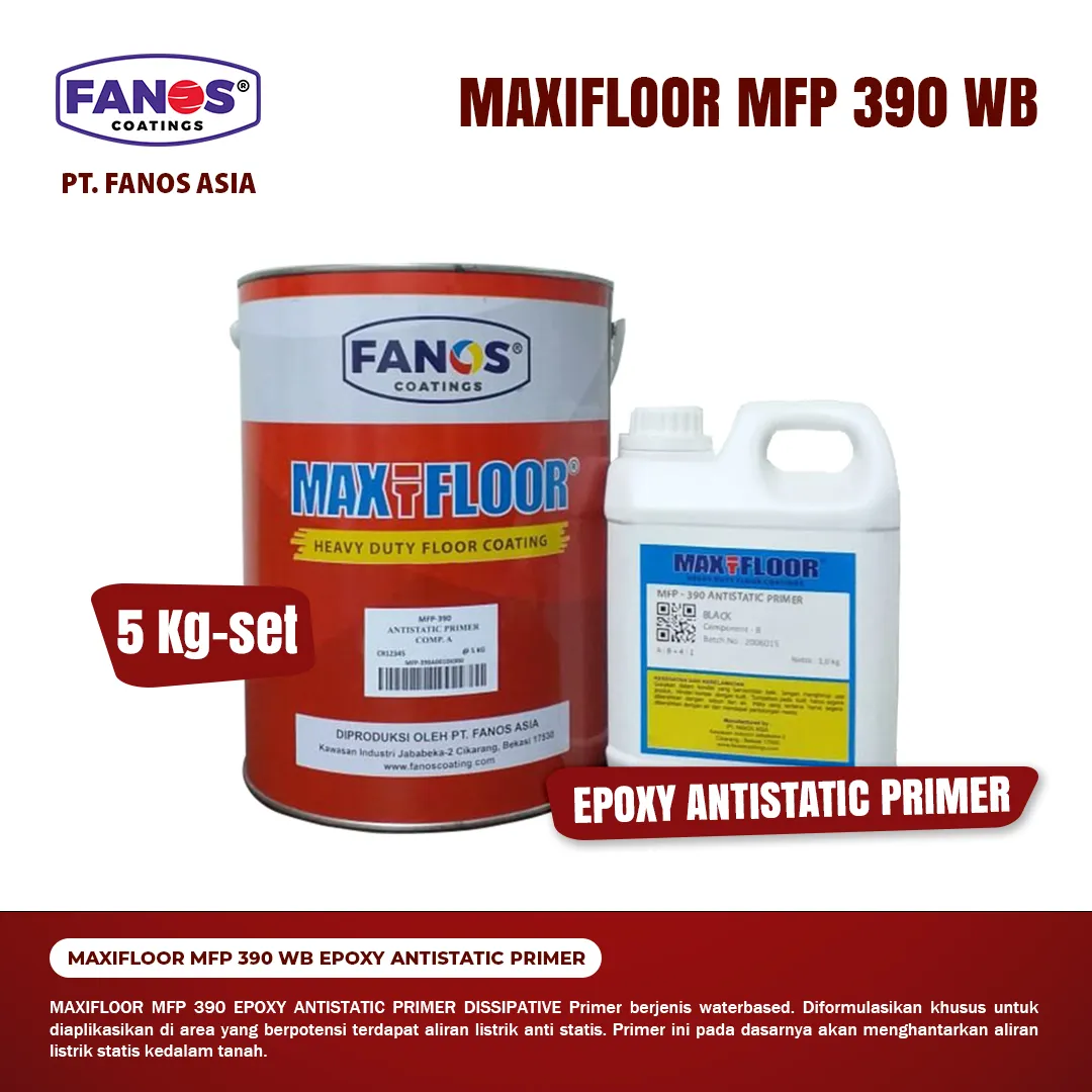 Penerapan Maxifloor MFP 390 WB untuk lantai anti statis dissipative