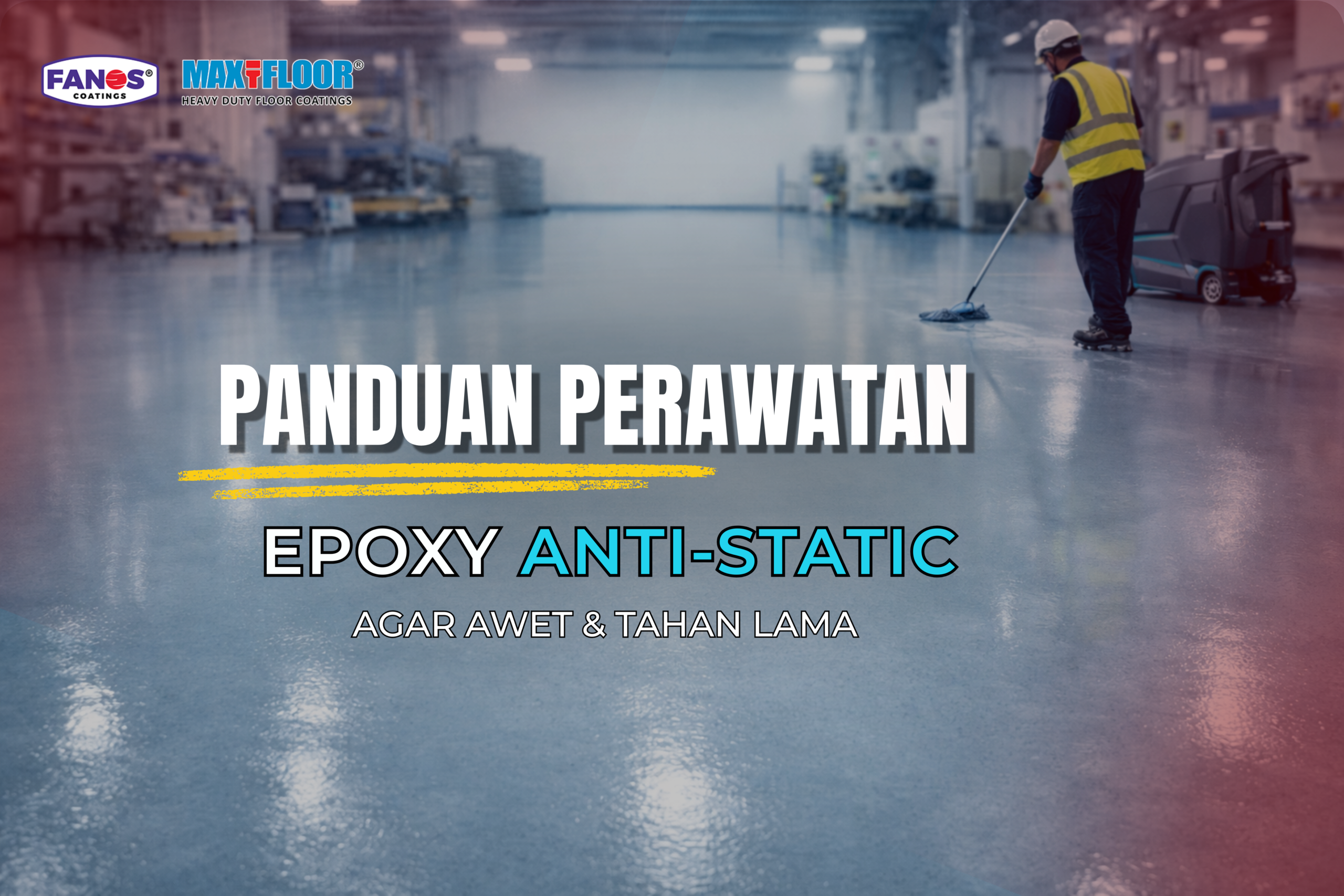 Proses perawatan epoxy antistatic menggunakan pembersih khusus ESD di area industri